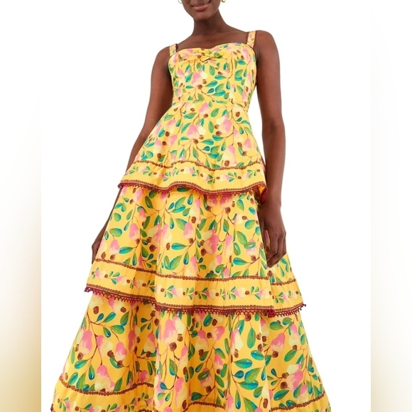 NWT Farm Rio Cashew Tiered Midi dress - Picture 3 of 13